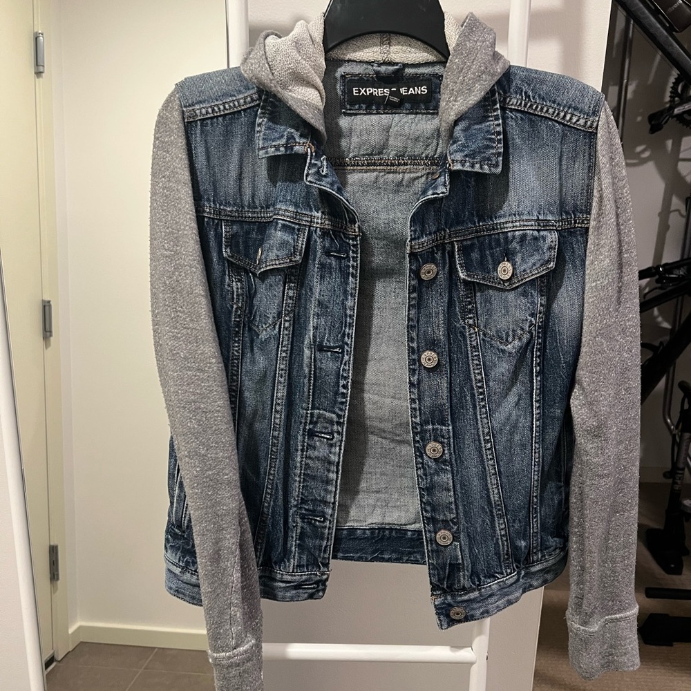 Express Jean Sweatshirt Jacket